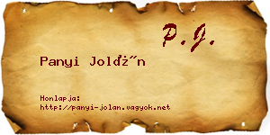 Panyi Jolán névjegykártya